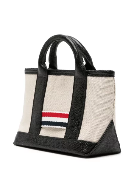 Iš natūralios odos mini odinė rankinė Thom Browne juoda
