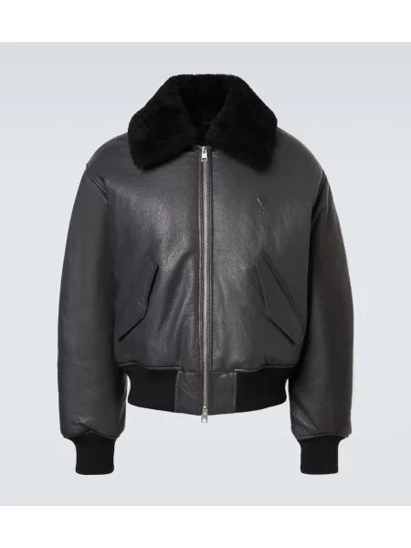 Usnjena jakna Ami Paris siva