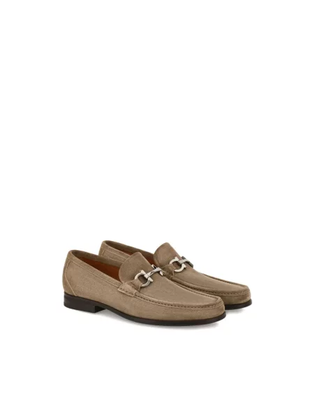 Półbuty Ferragamo zamszowe brązowe