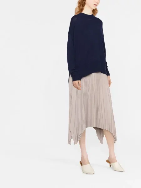 Lung pulover Jil Sander din cașmir albastru