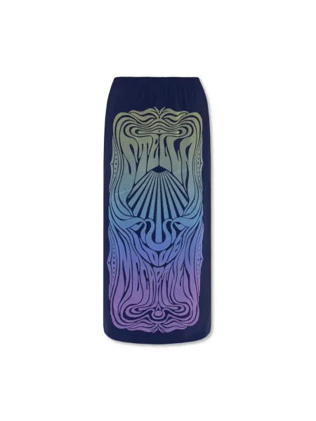 Długa spódnica maxi Stella Mccartney z nadrukiem niebieska