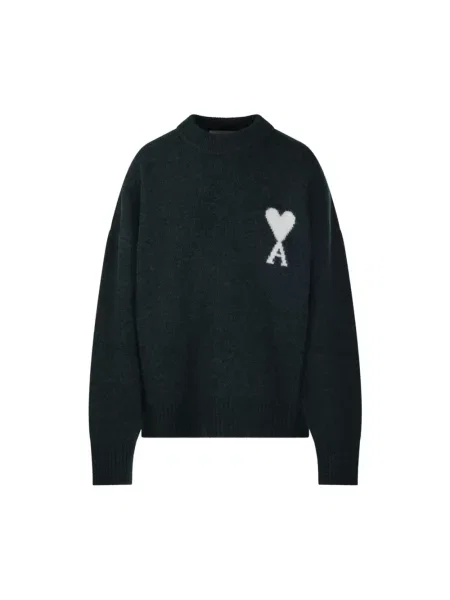 Sweter Ami Paris wełniany zielony