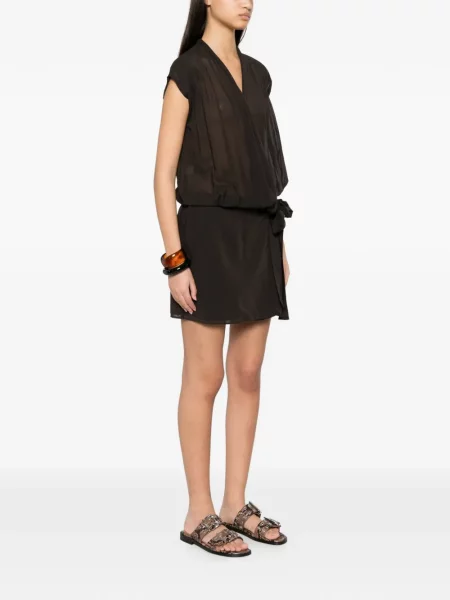 Rochie mini Pinko drapată cu legături maro