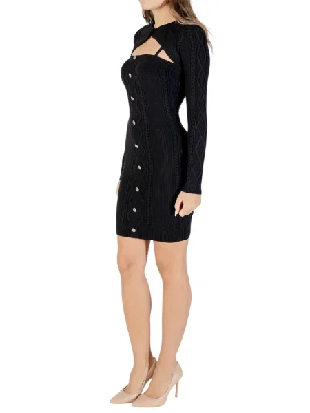 Sukienka Guess z długim rękawem czarna