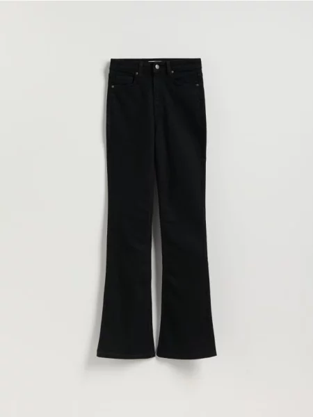 Reserved Jeansy flare z wysokim stanem czarny