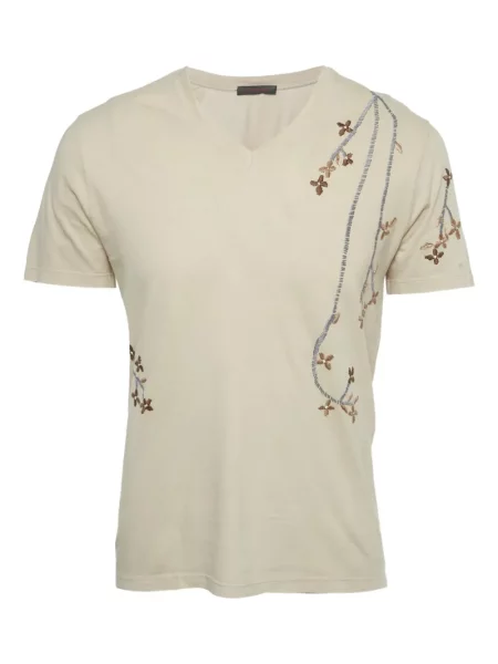 Tricou Roberto Cavalli cu broderie cu model floral