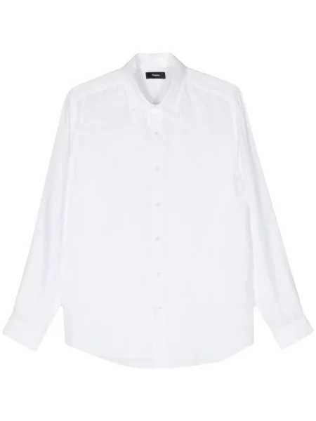 Ленена риза Theory бяло