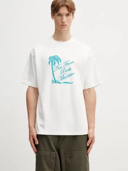 Drôle de Monsieur t-shirt Slogan Palmiers biała