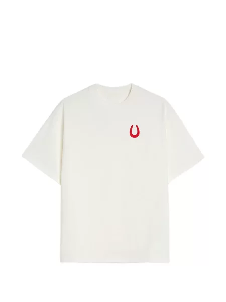 Tricou Jil Sander cu broderie cu decolteu rotund alb