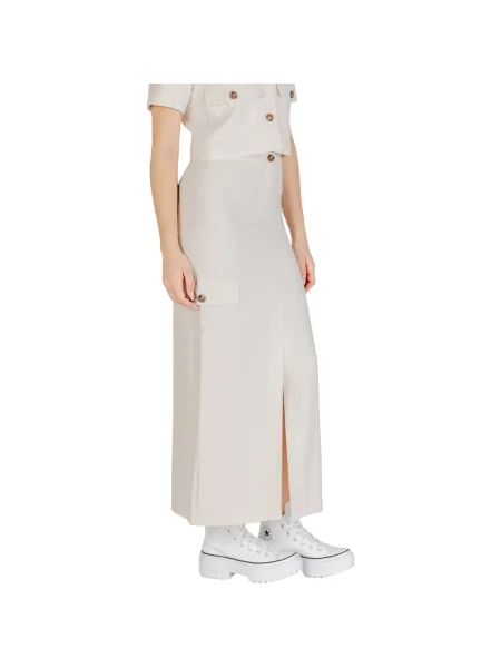 Fusta maxi Jacqueline De Yong alb