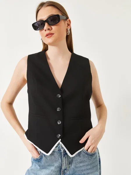 Bianco Lucci Vestă de costum negru alb