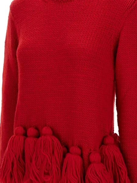 Pulover Comme Des Garçons cu franjuri roșu