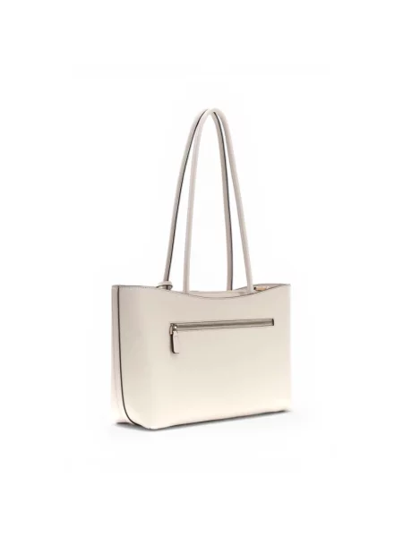 Guess torebka tote z imitacji skóry JANIE biała