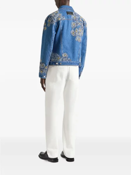 Geacă de blugi Givenchy cu broderie albastru