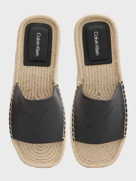 Кожаные шлепанцы Calvin Klein черные