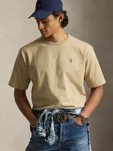 Polo Ralph Lauren tricou din JERSEY-KNT-T-SHIRT bej