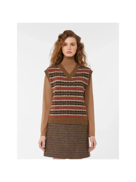 Sweter Weekend Max Mara z alpaki z nadrukiem