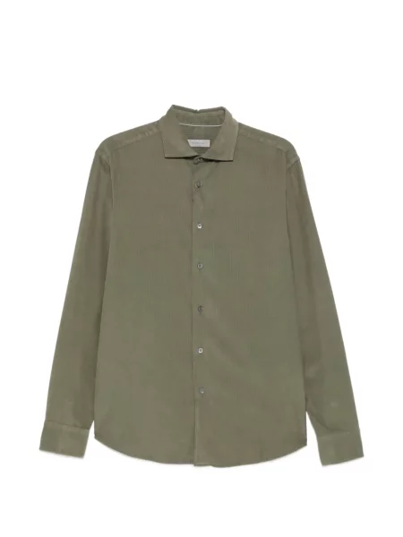 Lung cămașă Canali de catifea cord verde