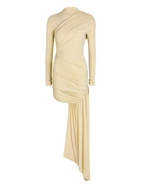 Długa sukienka maxi De La Vali drapowana garniturowa