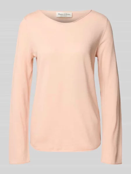 Sweter z dzianiny o kroju regular fit z żywej wełny Marc O'polo różowy