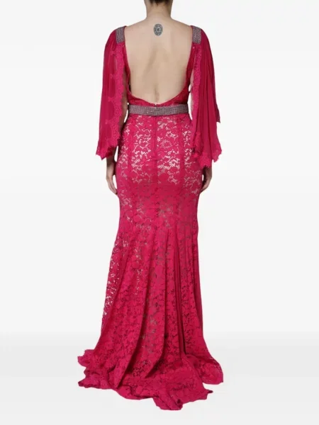 Rochie maxi Dolce & Gabbana din dantelă roz