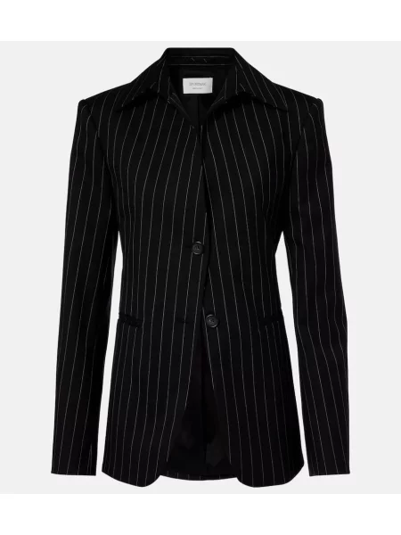 Sacou Sportmax de lână cu dungi negru