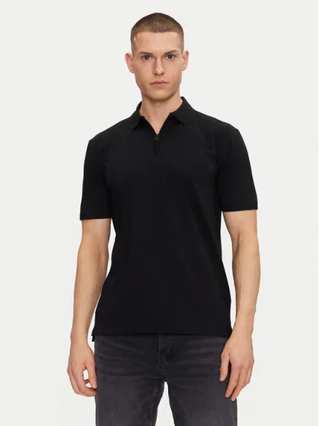 HUGO Tricou polo negru