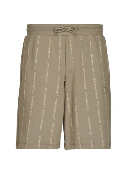 Bermudy Emporio Armani Ea7 s potlačou béžová