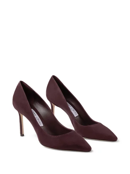 Pantofi cu toc Jimmy Choo din piele de căprioară roșu