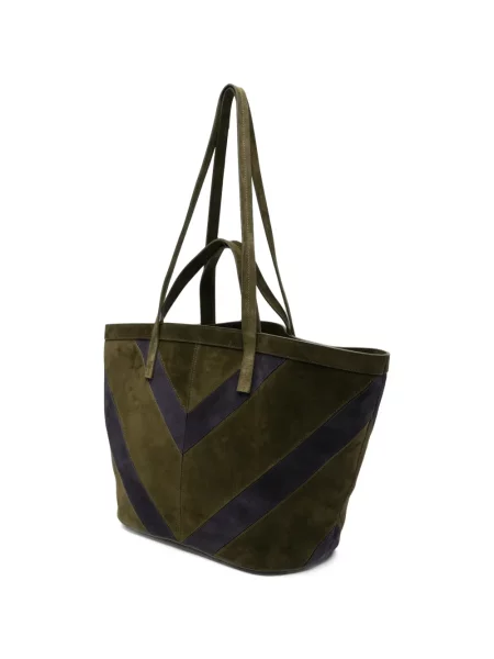 Geantă shopper Missoni din piele de căprioară verde