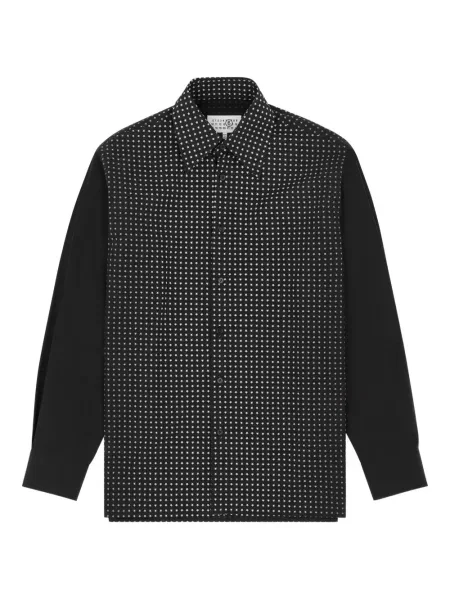 Cămașă Mm6 Maison Margiela cu buline cu imagine lungă negru