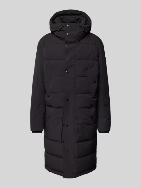 Płaszcz pikowany z kapturem Strellson czarny