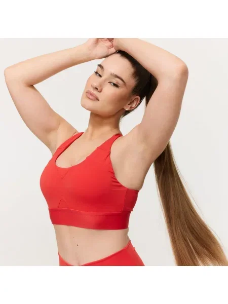 Stanik sportowy fitness z regulowanymi ramiączkami Limitless czerwony
