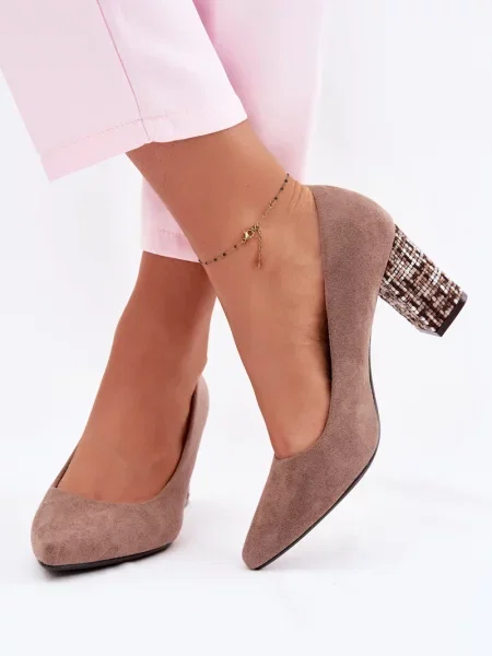 Pantofi cu toc Sergio Leone gri