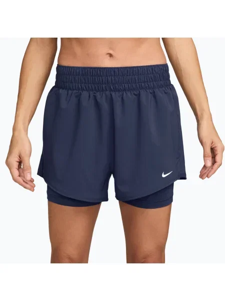 Pantaloni scurți pentru femei Nike One Dri-Fit High-Waisted 3" midnight navy/white alb
