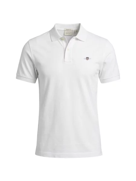 Tricou polo Gant alb