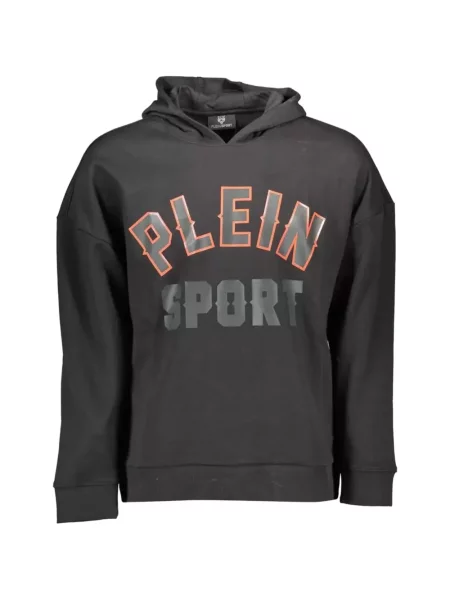 Hanorac cu glugă Plein Sport cu imagine negru