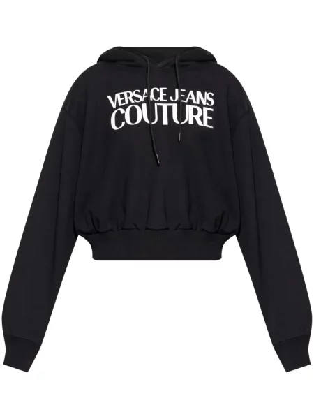 Hanorac cu glugă Versace Jeans Couture cu imagine negru
