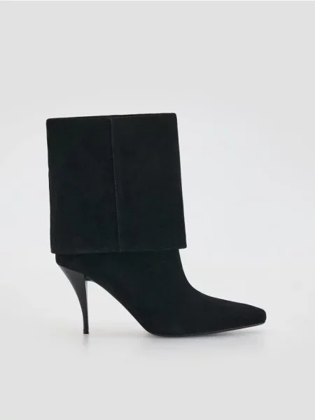 Замшевые ботильоны Reserved черные