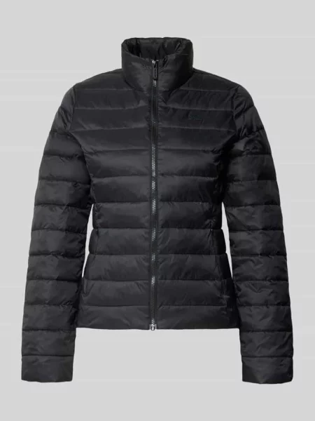 Kurtka pikowana o kroju slim fit z detalem z logo Lacoste czarna