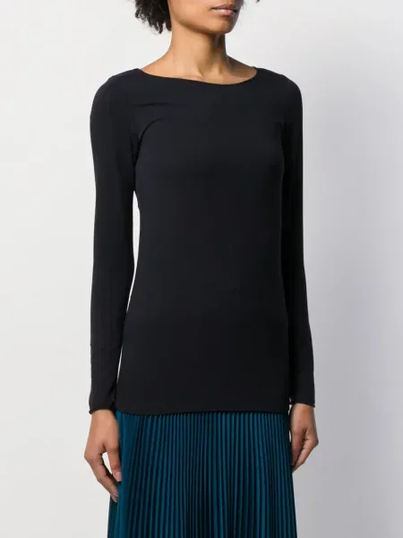 Top Majestic Filatures cu decolteu barcă stretch negru