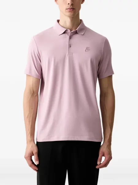 Tricou polo Karl Lagerfeld cu autograf roz