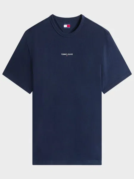 Футболка Tommy Jeans з автографом синя
