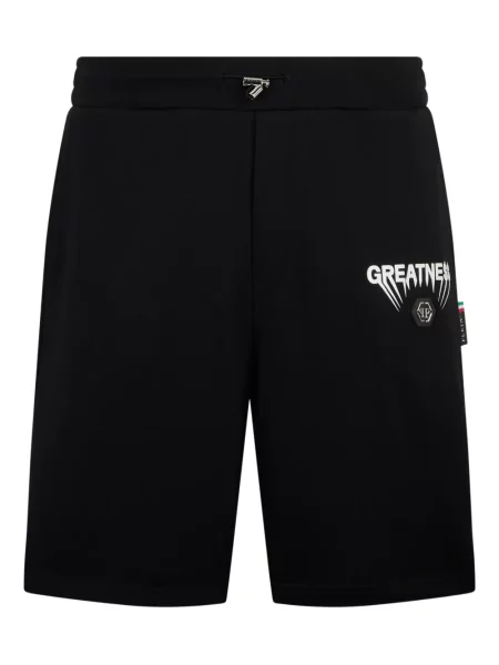 Pantaloni scurți Philipp Plein din fleece negru