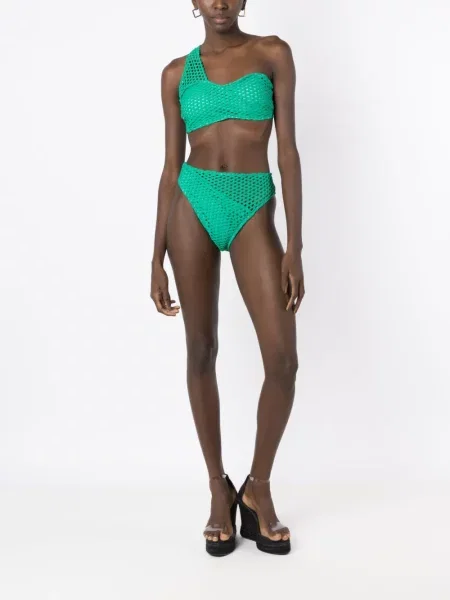 Juosmuo bikinis Amir Slama vieno peties žalia