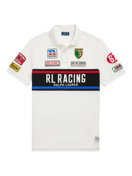 Slip de baie Polo Ralph Lauren alergare cu cordon cu imagine alb