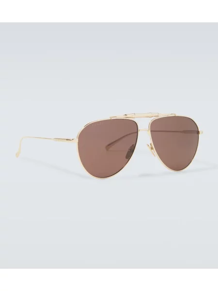 Ochelari de soare Gucci din bambus auriu
