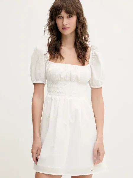 Tommy Jeans rochie din mini evazati alb