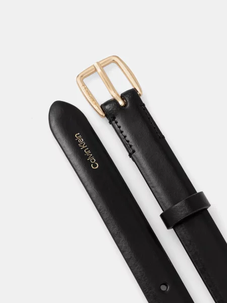Calvin Klein pas usnjeni črna