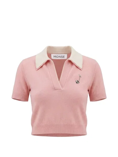 Gulerat tricou polo Monse roz